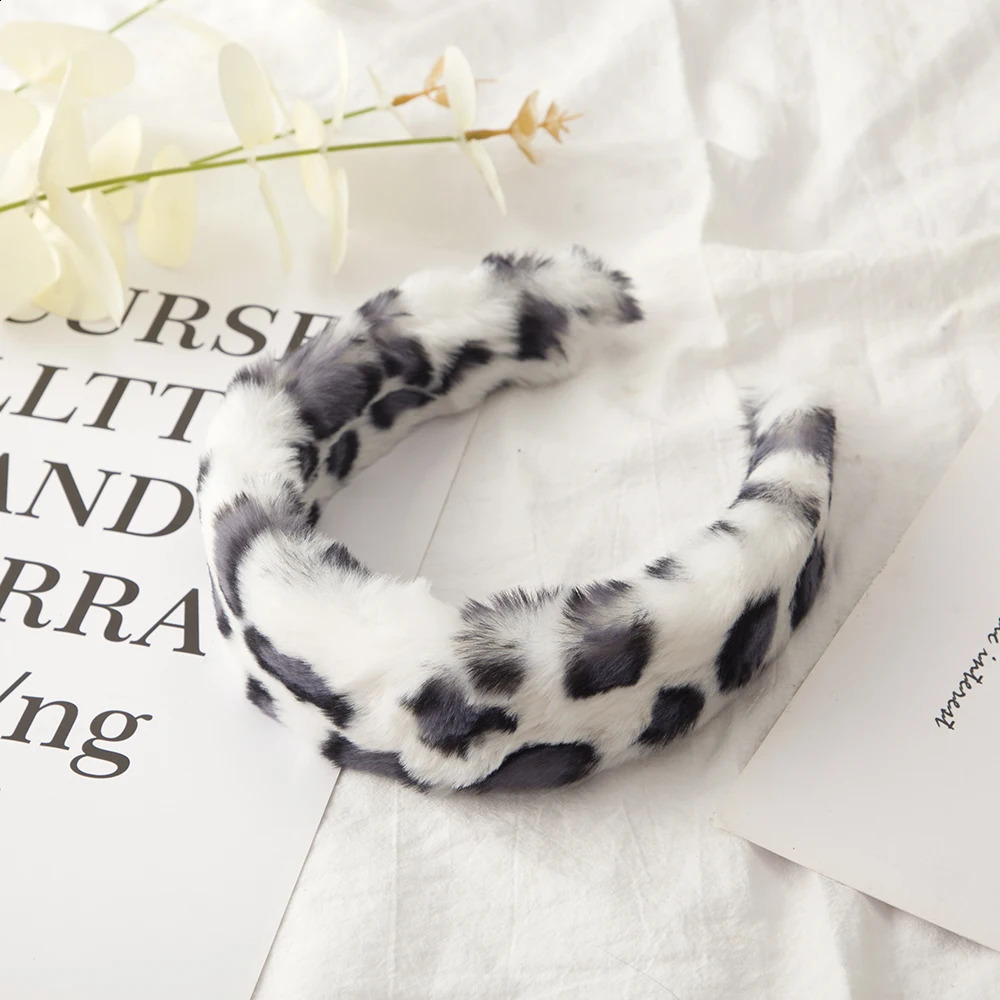 Leopard Velvet Headbands Plush Wide Women Solids Hair Hoop Bands Winter Girls Dress Elastic Hairbands Hair Accessories Headwear 250805