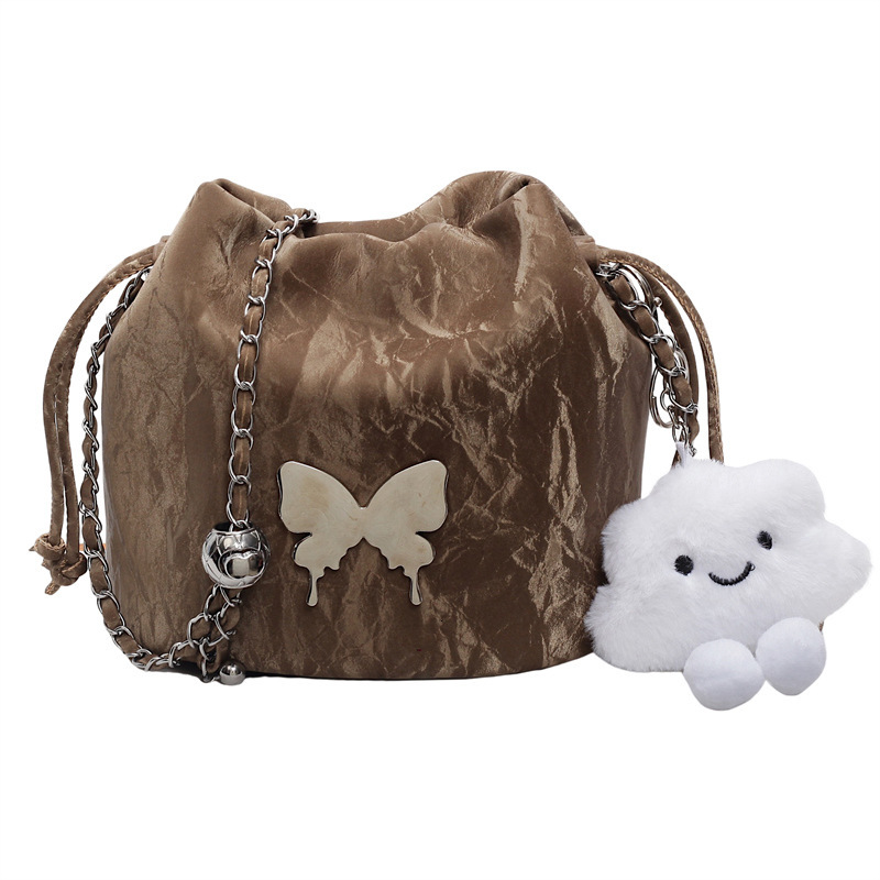 Super Popular Niche for Women 2025 New Trendy Summer Versatile Chain Crossbody Exquisite Drawstring Bucket Bag ddmymoon