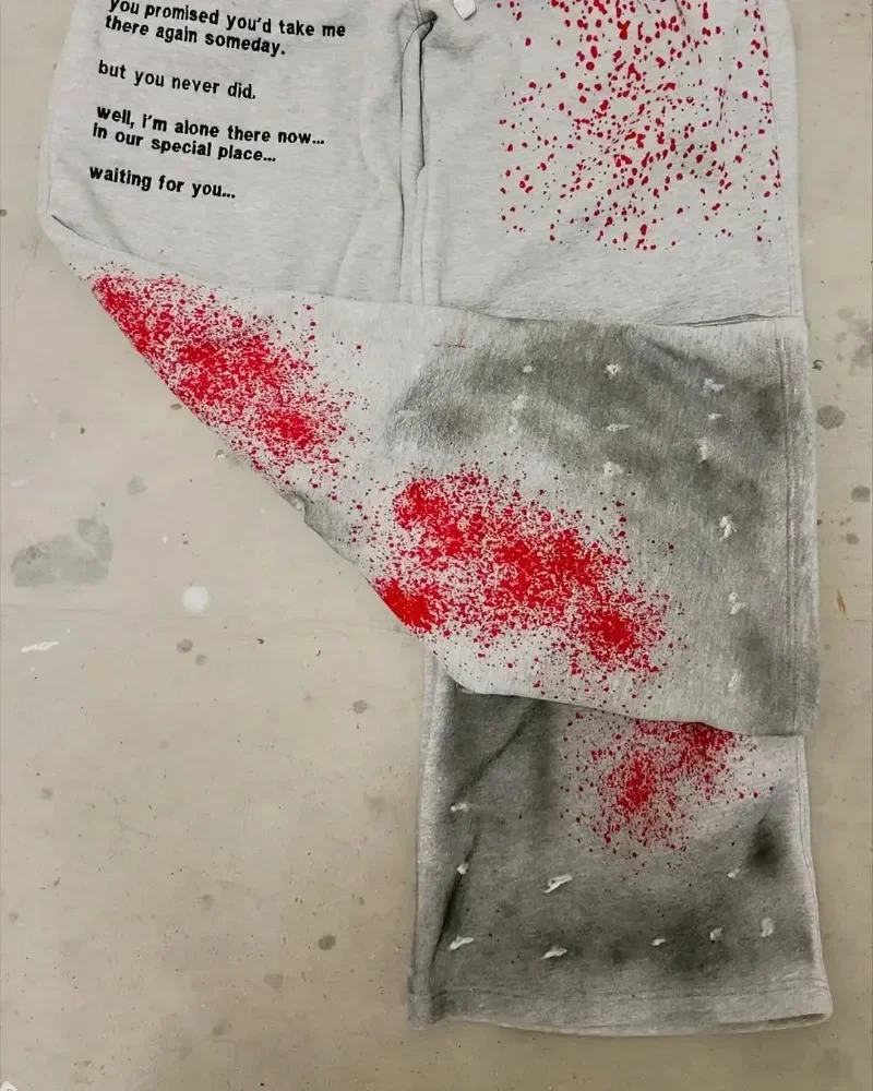 Men Street Stain Staining Hip Hop Fashion Double Waist Pants High waisted Jogger Drawstring Sweatpants Y2K Loose Cargo Trousers 250809