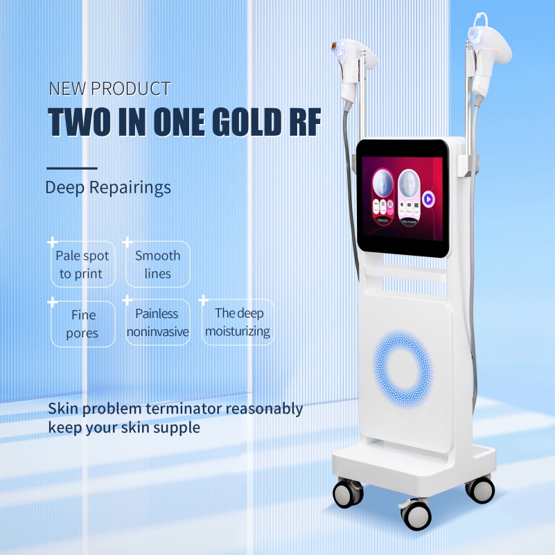 Golden Microneedle 2 in 1 Instrument For Facial lifting Repairing Acne scars Acne Marks Beauty Equipment