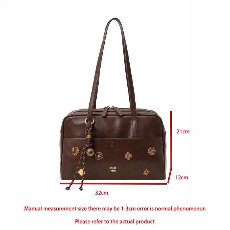 Handbag PU Leather Womens Shoulder Bag Retro Metal Flower Purses and Handbag Pillow Boston Bowling Handbag 250809