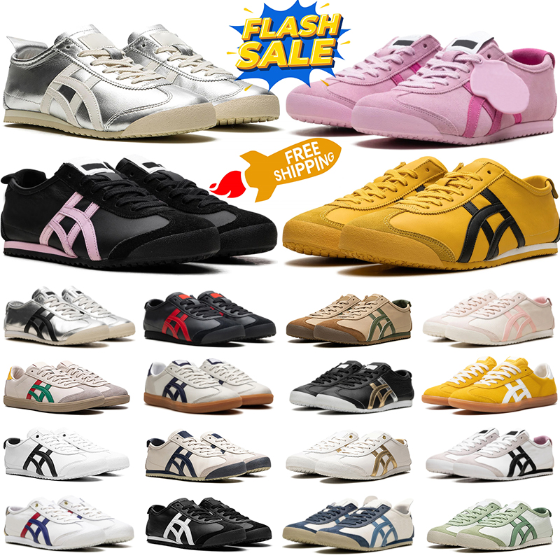 Free shipping designer shoes tiger mexico 66 mens sneakers Triple White Black Pink Blue White Gum women Personality sports trainers with box