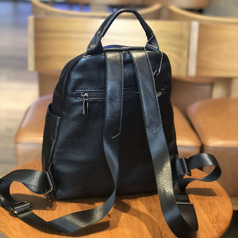 High Quality Shoulder Genuine Leather 2023 Spring/Summer New Minimalist Casual Top Layer Cowhide Backpack Style Women's
