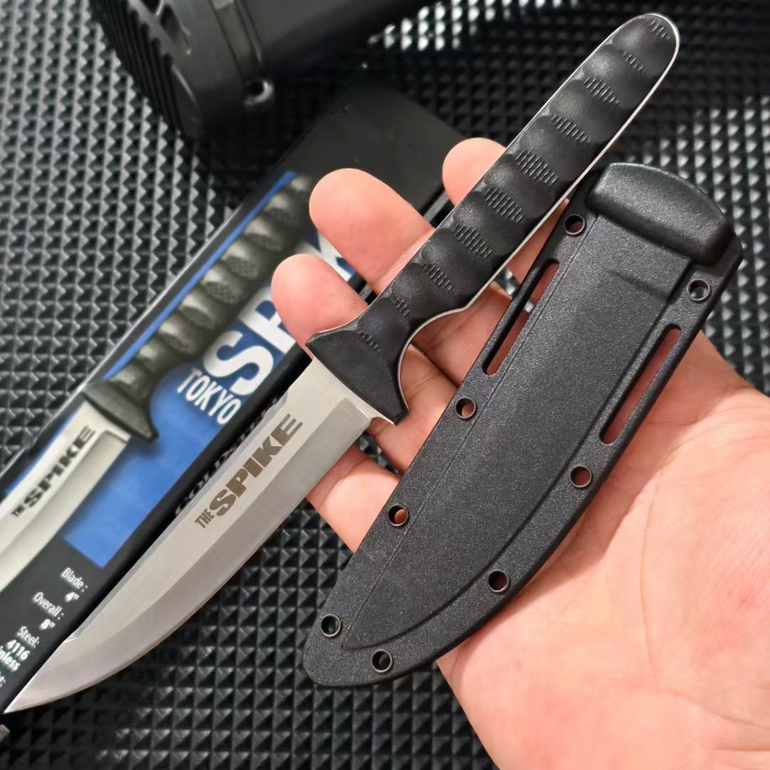 53NHS Fixed Blade Knife 5Cr13Mov Satin Straight Point Blade Full Tang GRN Handle Outdoor Camping Fishing Tactical Knives with Kydex