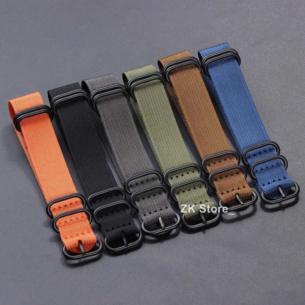 Quality Ribbed Watch Band Black Ring Buckle Nylon Striped Strap for Omega Military Weave Sport Bracelet Belt 18mm 20mm 22mm 24mm W250811