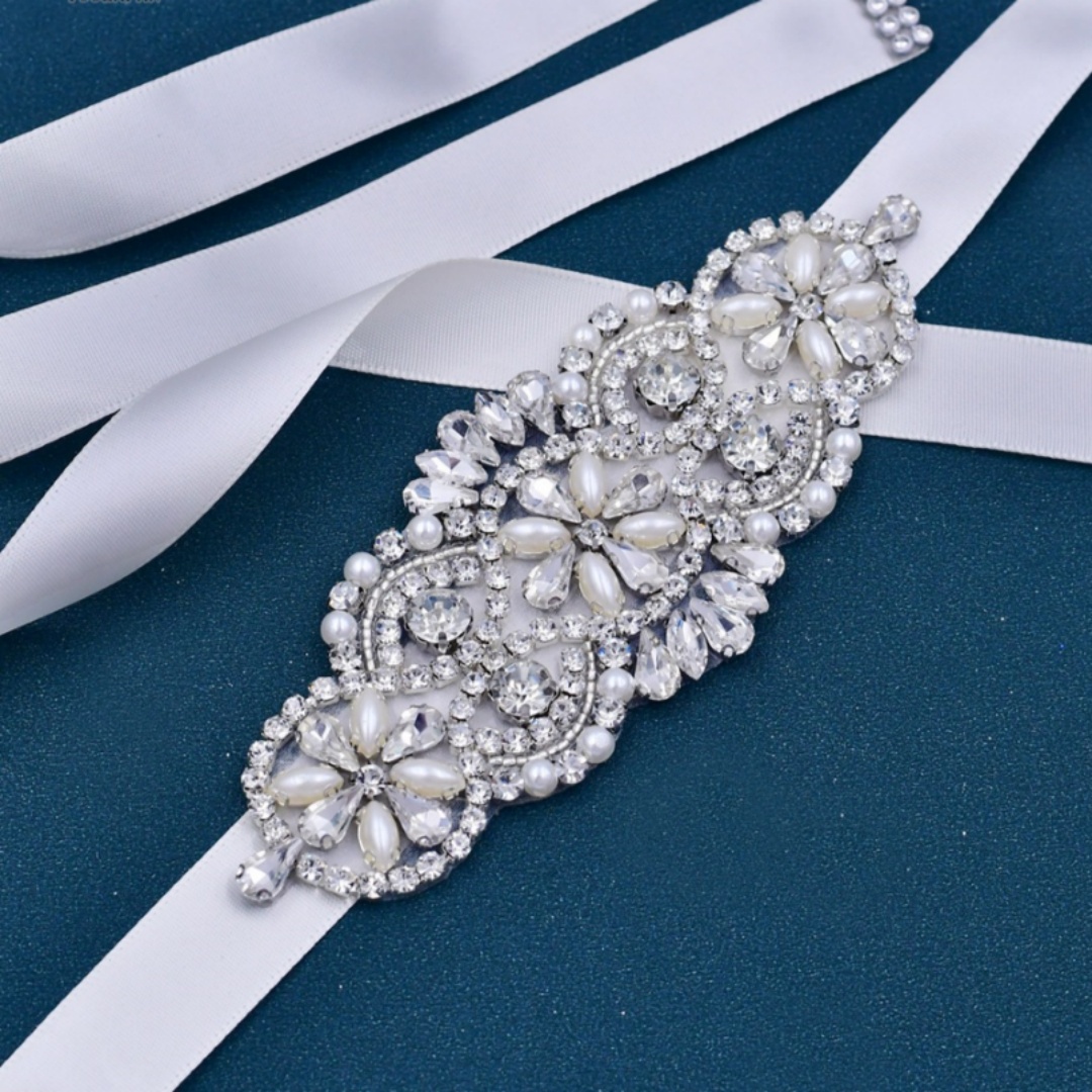 Elegant Crystal Bridal Sash For Women Wedding Dress Belt With Pearls Bridal Belt Dresses Wedding Accessories