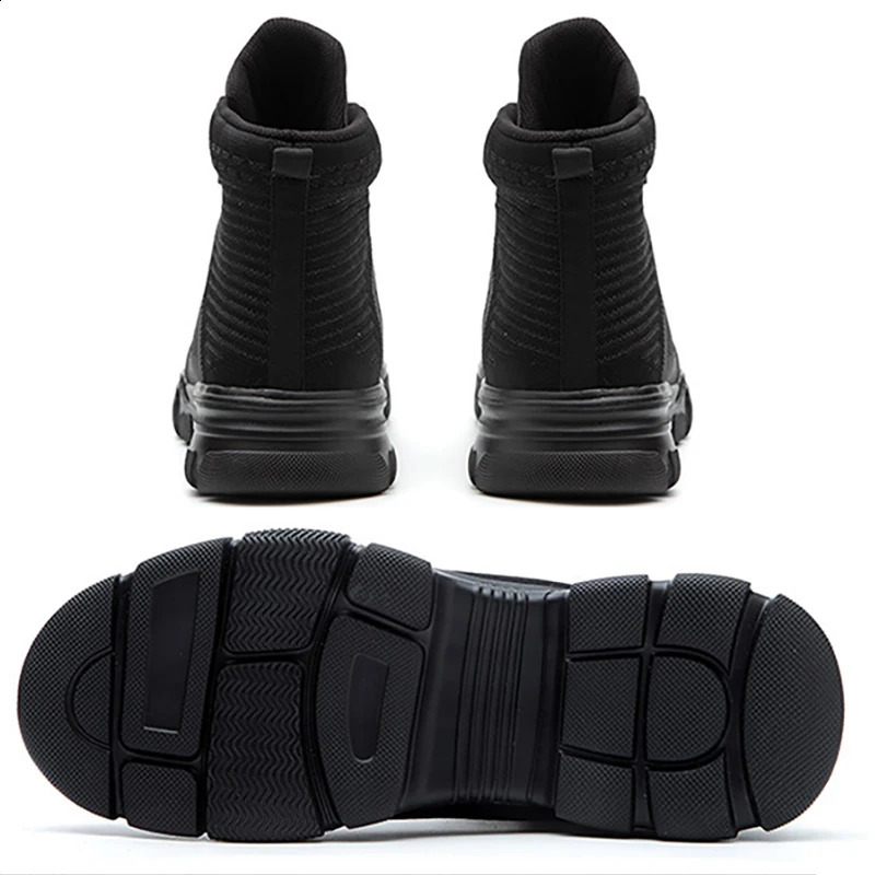 Fashion Safety Boots Men Steel Toe Work Shoes High Top Safety Work Boots Male -smash Construction Protective Footwear 250805