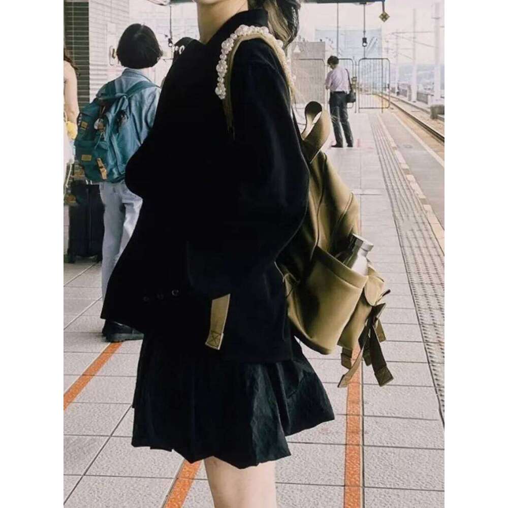 Bow Pearl Mochila Portable Nylon Mochilas Mujer New Casual Backpack Large Capacity Bolsa Korean Fashion Bags for Women