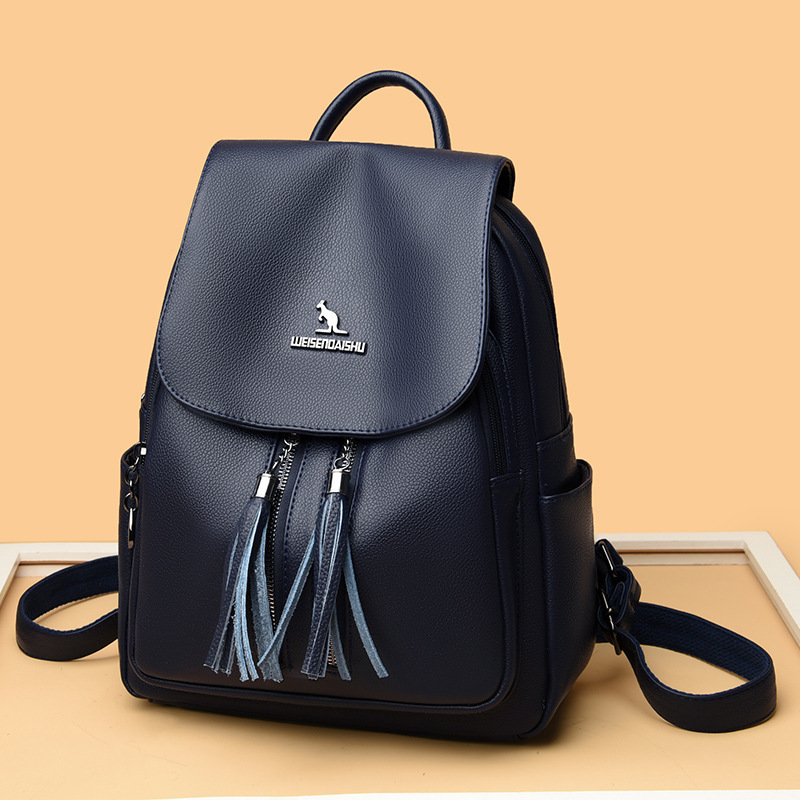 Hot Selling Textured Soft Leather Women 2025 New Korean Fashion Large Capacity Backpack for Middle-aged Ladies ddmymoon
