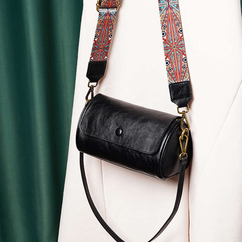 DHessentials 2025 Vintage Leather Satchel - Genuine Top Grain Cowhide Round Messenger Bag for Women/Men (600g)