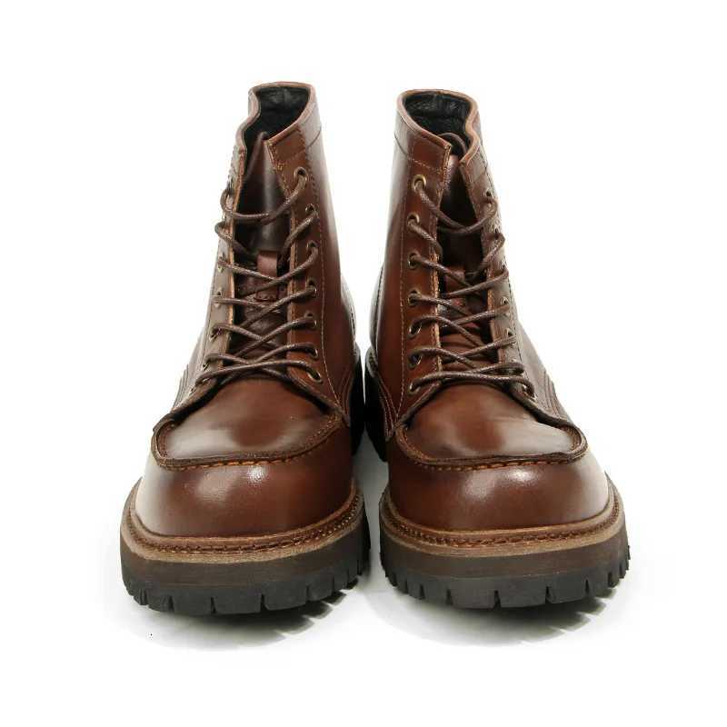 YETTIES American Vintage Workwear Boots Martin Boots Mens Winter High-top Leather Boots Mid-top Short Boots W250811