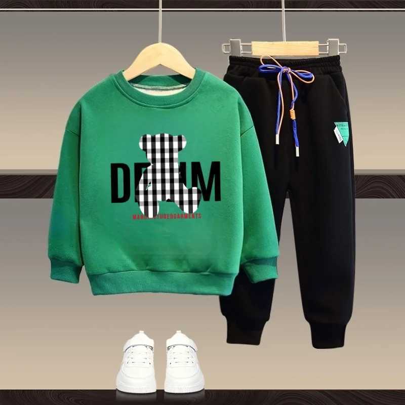 Autumn Children Boy Clothes Set Kid Girls Printed Sweatshirts Pullover Top And Pants Set Long Sleeve Tracksuits Z250811