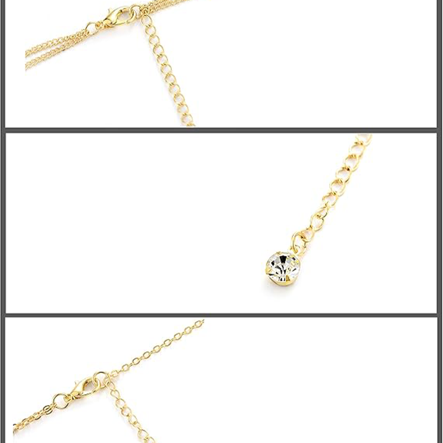 6Pcs Sexy Body Chain Belly Waist Chain Necklace Summer Beach Bikini Bra Body Jewelry for Women Gold Tone