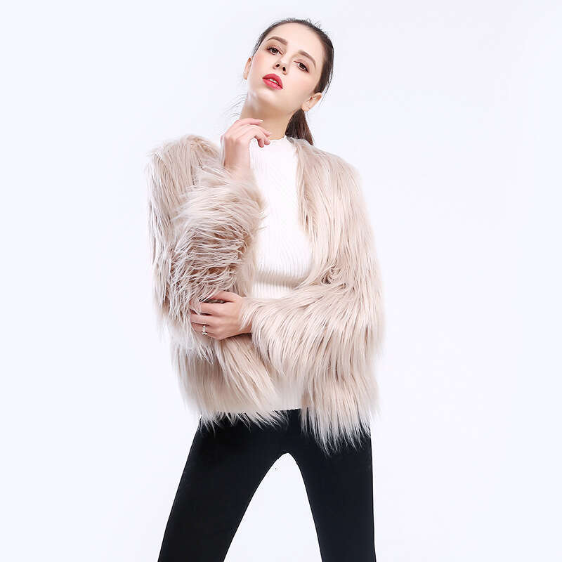 Fur jacket for women, short style, long sleeved, large size, washed wool, floating wool, beach wool jacket
