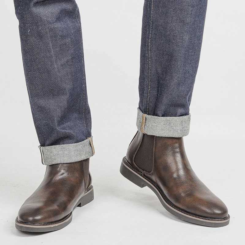 40~46 Chelsea Boots Men Brand Comfortable 2022 Fashion Men Leather Boots W250811