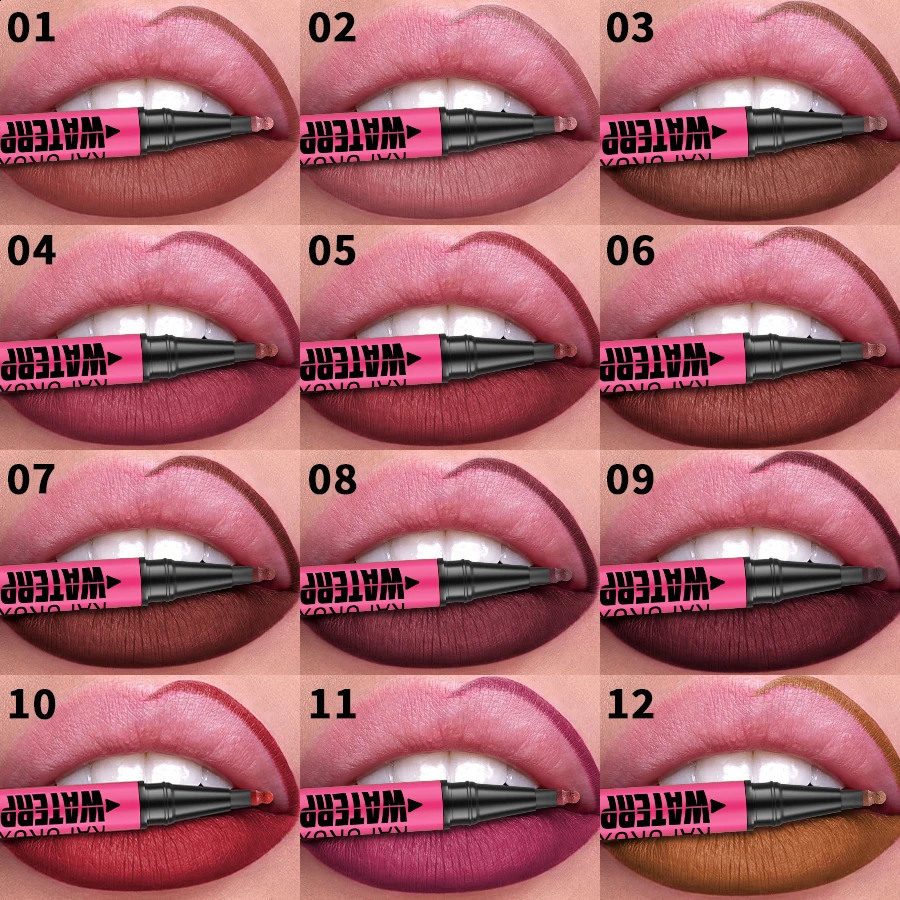 1PC Liquid Matte12-Color Lipliner Pencil Waterproof Plumping Stain Lipstick Natural Lip Liner Outline Lips Contour Makeup 250809
