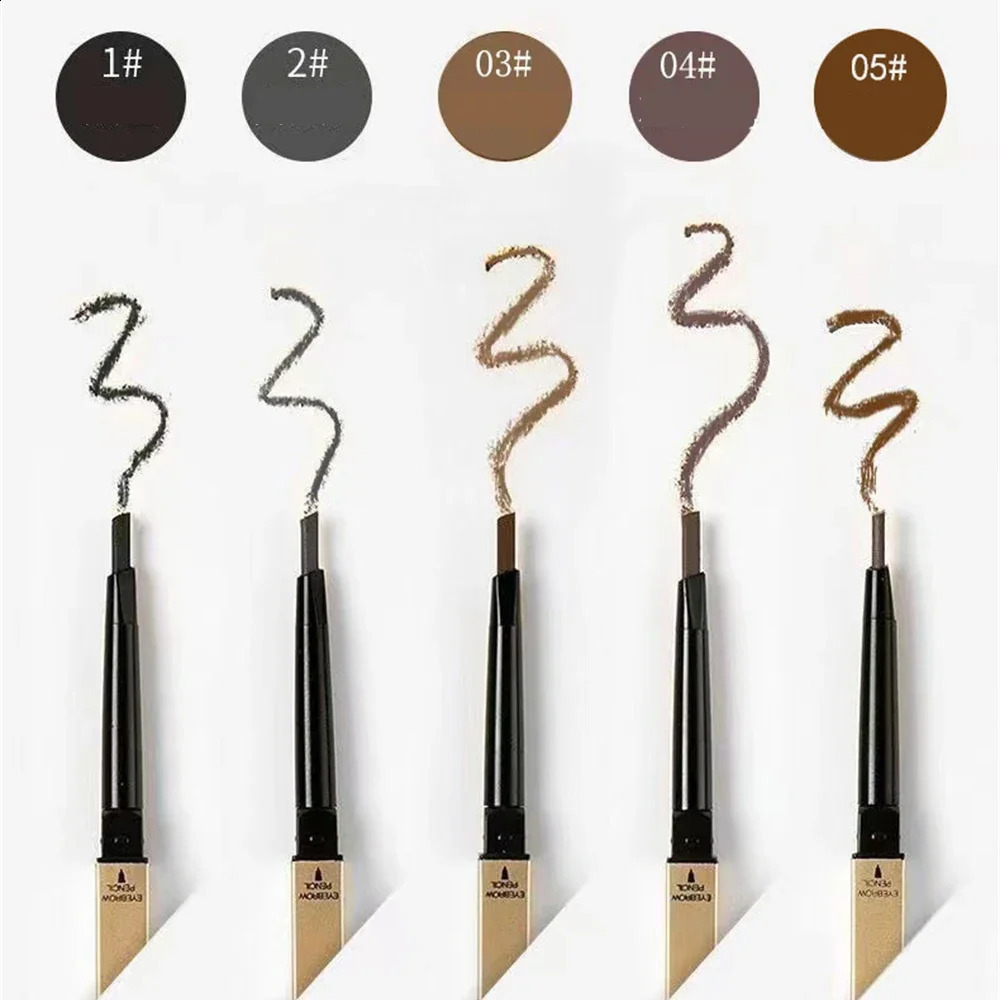 5 Colors With Brush Double Head Eyebrow Pencil Waterproof Smooth Eyebrow Stick Sweatproof Eyebrow Gel Tattoo Pencil Cosmetics 250809