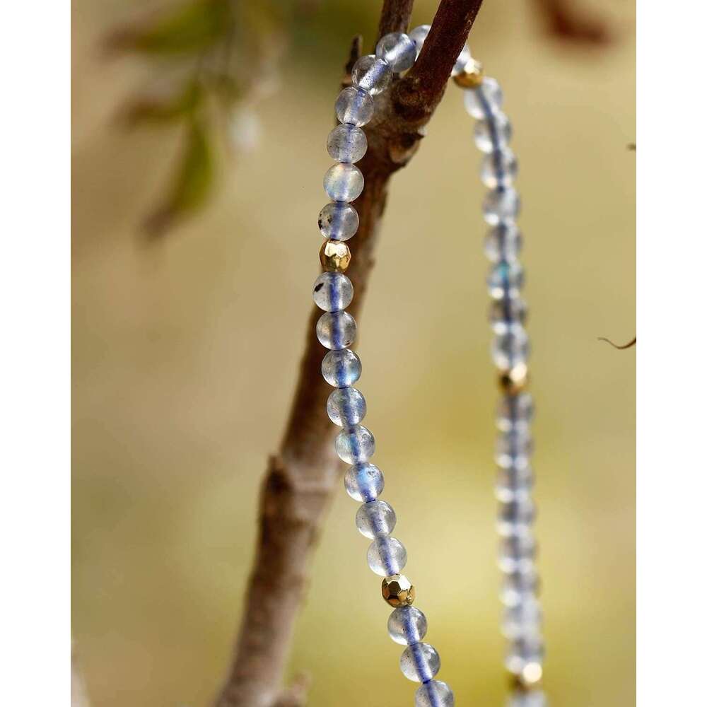 Gemstone Anklet Bracelet for Women Beaded Stone Healing Energy Crystal Beach Foot Jewelry Adjustable(8.5-10 Inches)