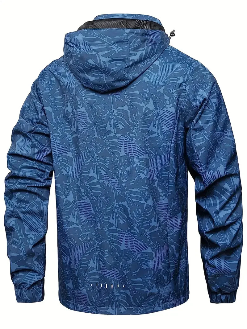 2025 Mens Casual Waterproof Windbreaker Jacket Full Zip Up Hooded Shell Outdoor Hiking Coat For Autumn Plus Size 250804