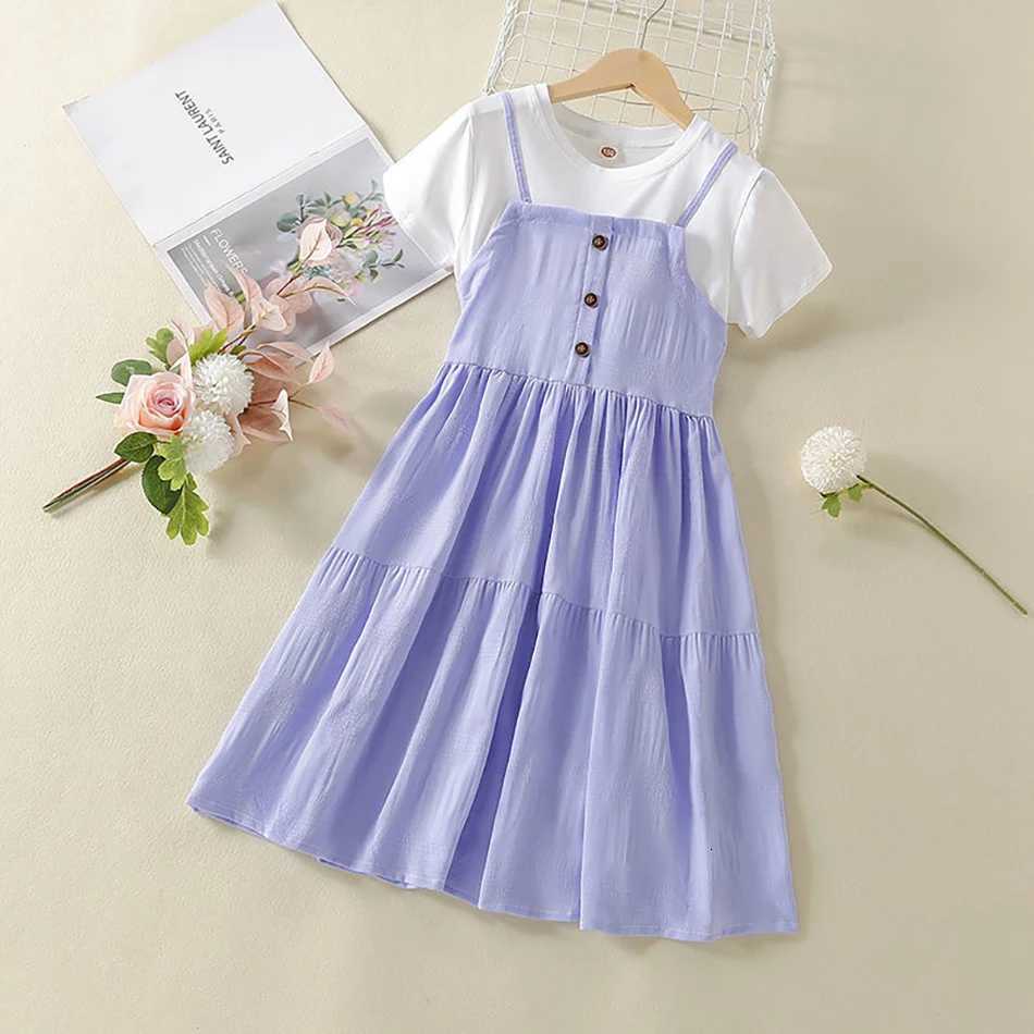 2025 Girls Summer Dress Kids New Fashion Princess Party Casual Sleeveless Clothes Elegant Dresses for Little Girls W250811