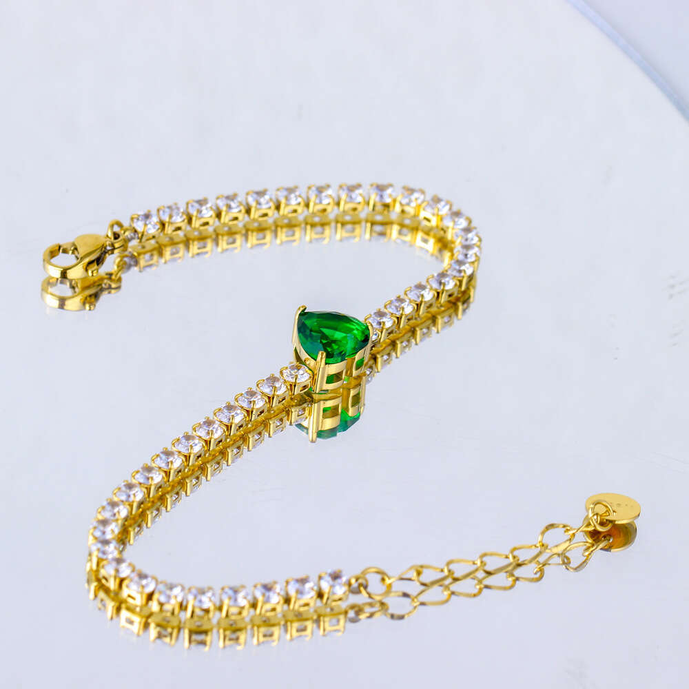 Heart-Shaped Zircon Fashionable Elegant Necklace Set Hong Kong Style High-End Temperament Women's New Bracelet