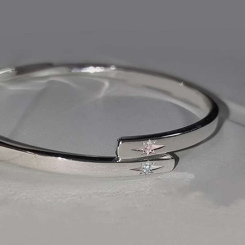 Same Style Shiny Inlaid Double Star Jewelry Sier Designer Bracelet High-end Fashion Advanced Sense