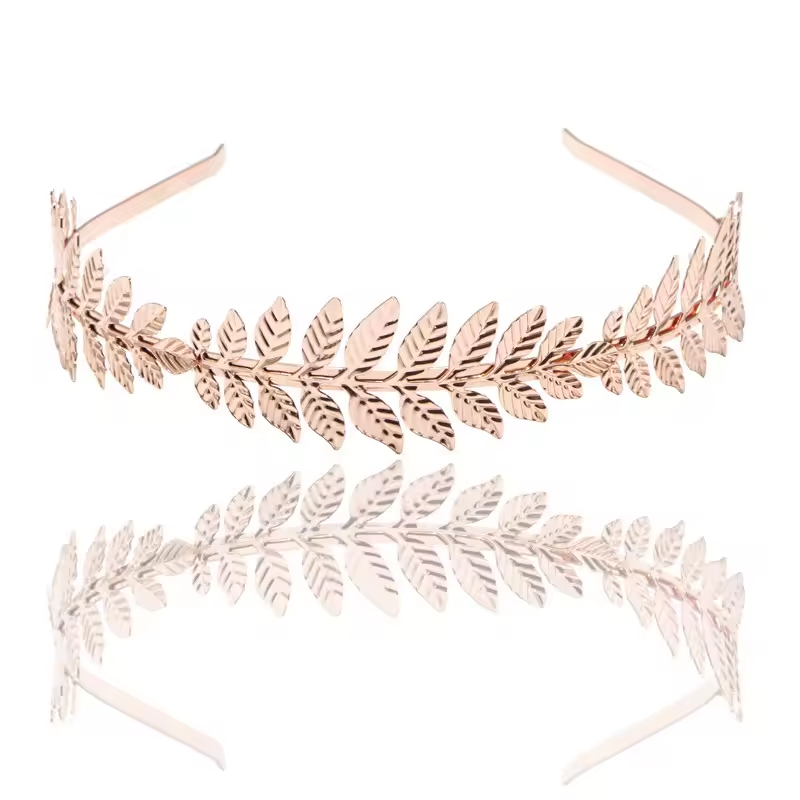 Greek Roman goddess golden leaf crown bridal wedding headband exquisite hair crown