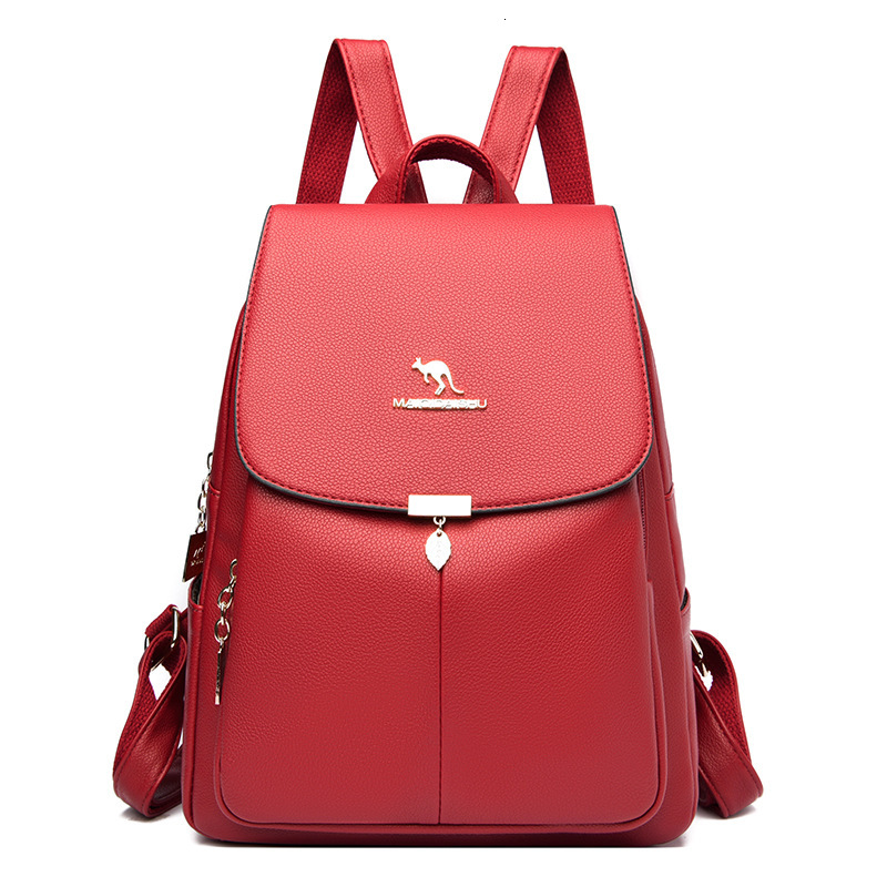 Hot Selling Soft Leather Backpack for Women, New Simple Commuter Large Capacity Backpack, Casual Travel Bag, Student School Bag ddmymoon
