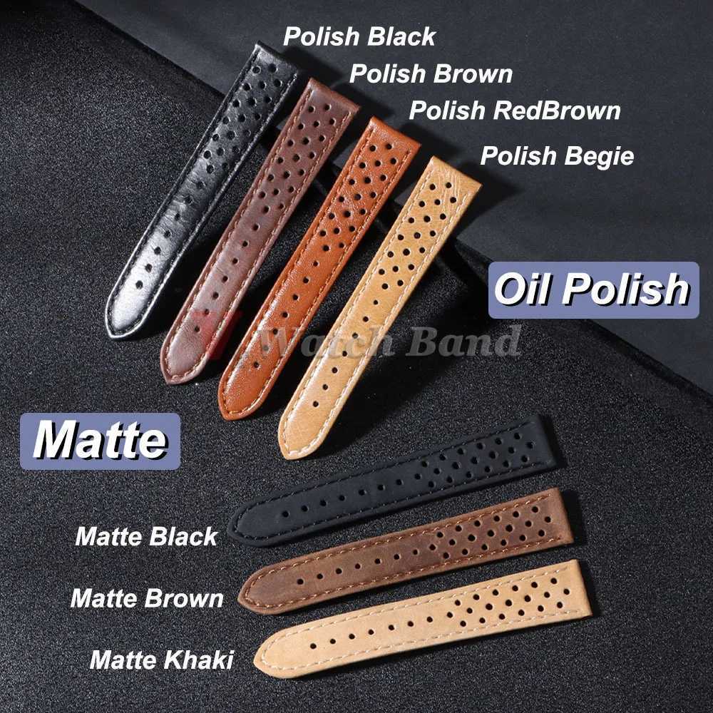 18/20/22mm Universal Genuine Cowhide Watch Band Butterfly Buckle Vintage Straps for Men Women Breathable Bracelet Belt Accessory W250811