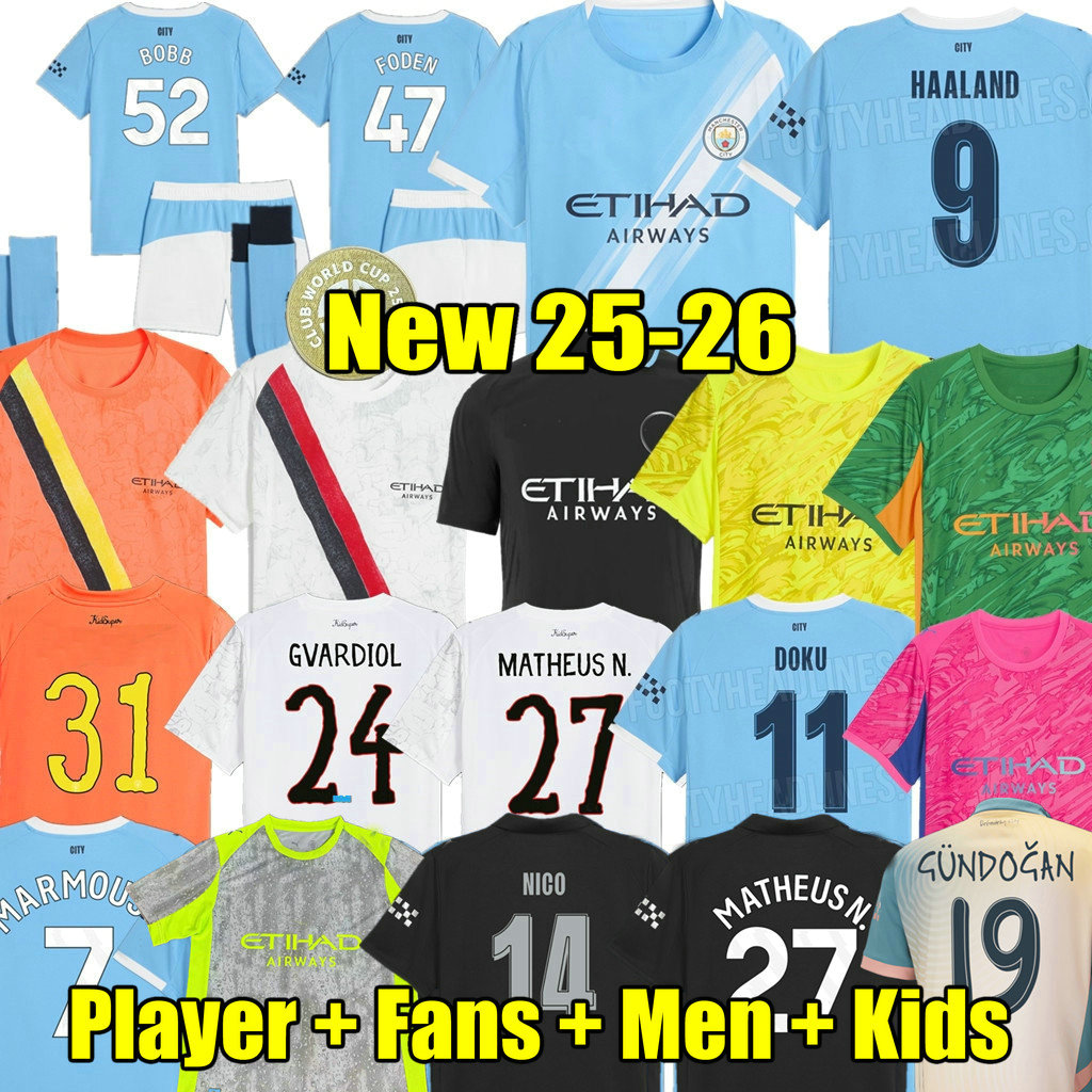 3XL 4XL 25 26 MARMOUSH Soccer Jersey HAALAND FODEN player fan cities football shirt 2025 2026 YTIC Man kits City Kids DOKU RODRIGO NICO SAVINHO CHERKI