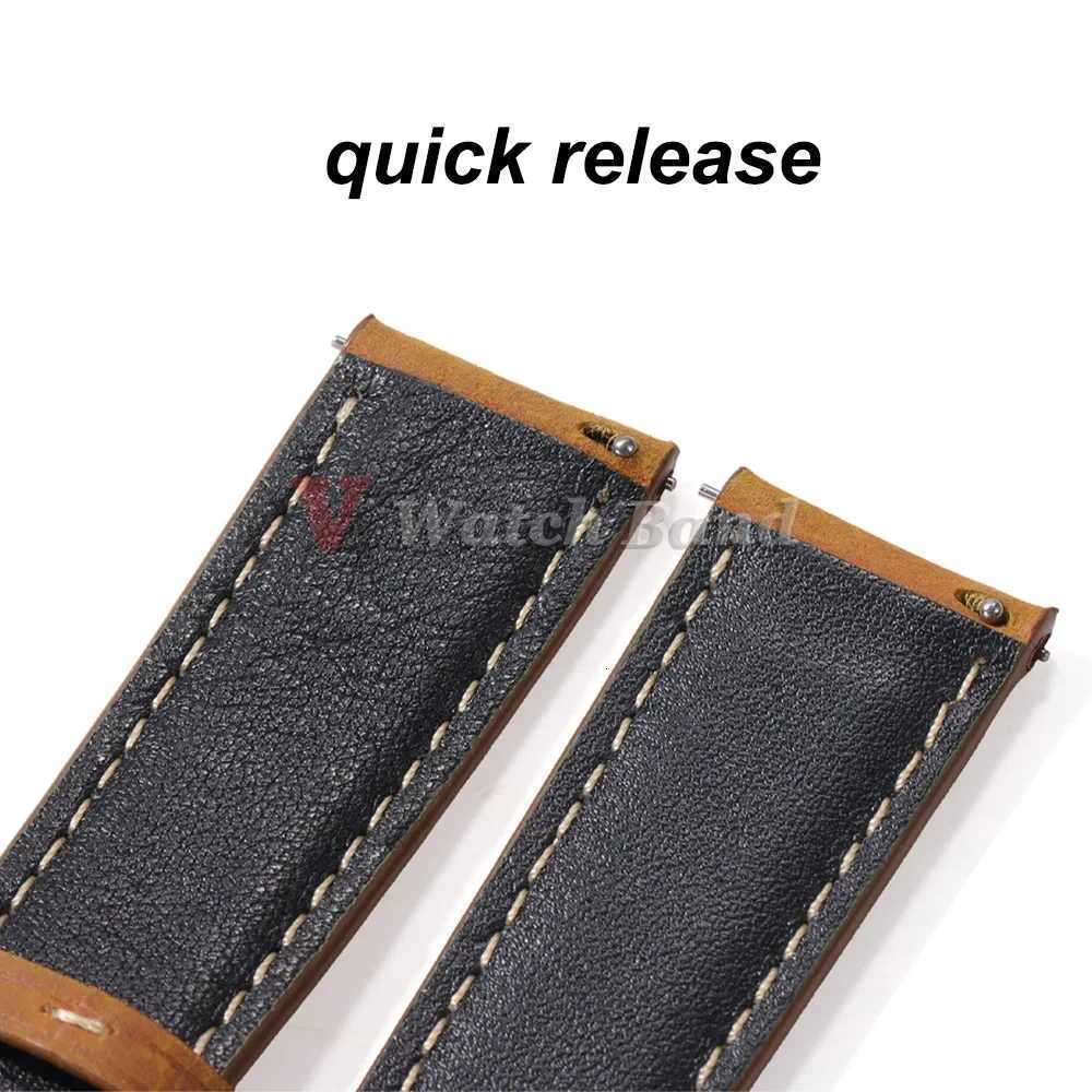 Genuine Calfskin Watchband for Omega Business Watch Band for Seiko 20/22/24mm Butterfly Buckle Stitching Brown Strap 14/16/18mm W250811
