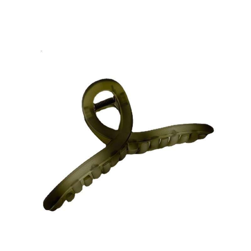 Korean Version New Green Series Matte Simple Versatile Gentle Claw Hair Styling Tool Clip for Going Out and Bathing