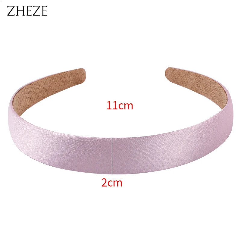 20Pcs/Lot 2CM Width Solid Plain Satin Hairband Girls Head Hoop DIY Hair Accessories Classic Headband For Women Wholesale 250805