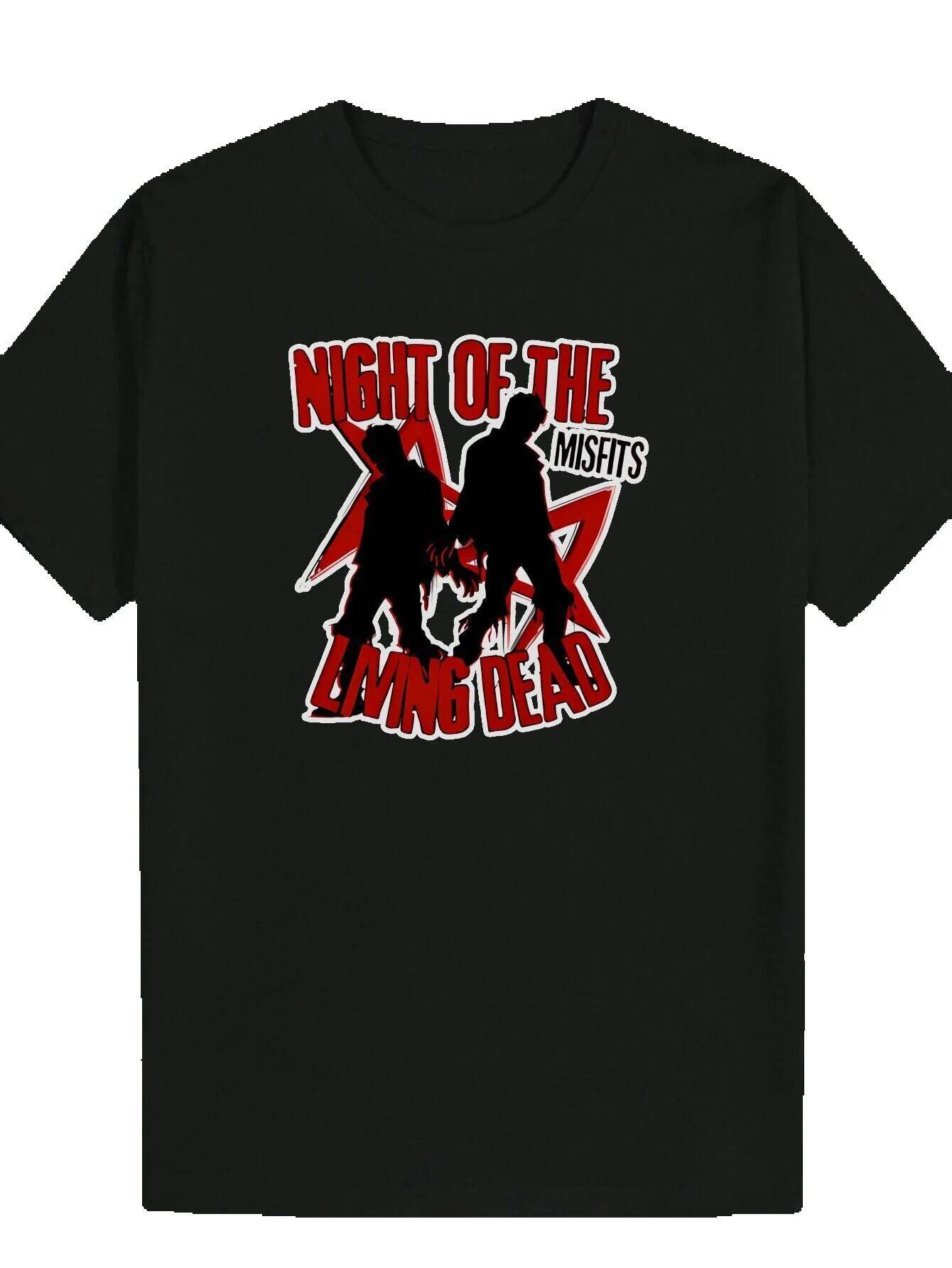 'Night of the Living Dead' Graphic - Black Cw Neck Polyester T-Shirt with Zombie Design, Horror Theme Men's Shirt, Summer Wear|Theme Ca