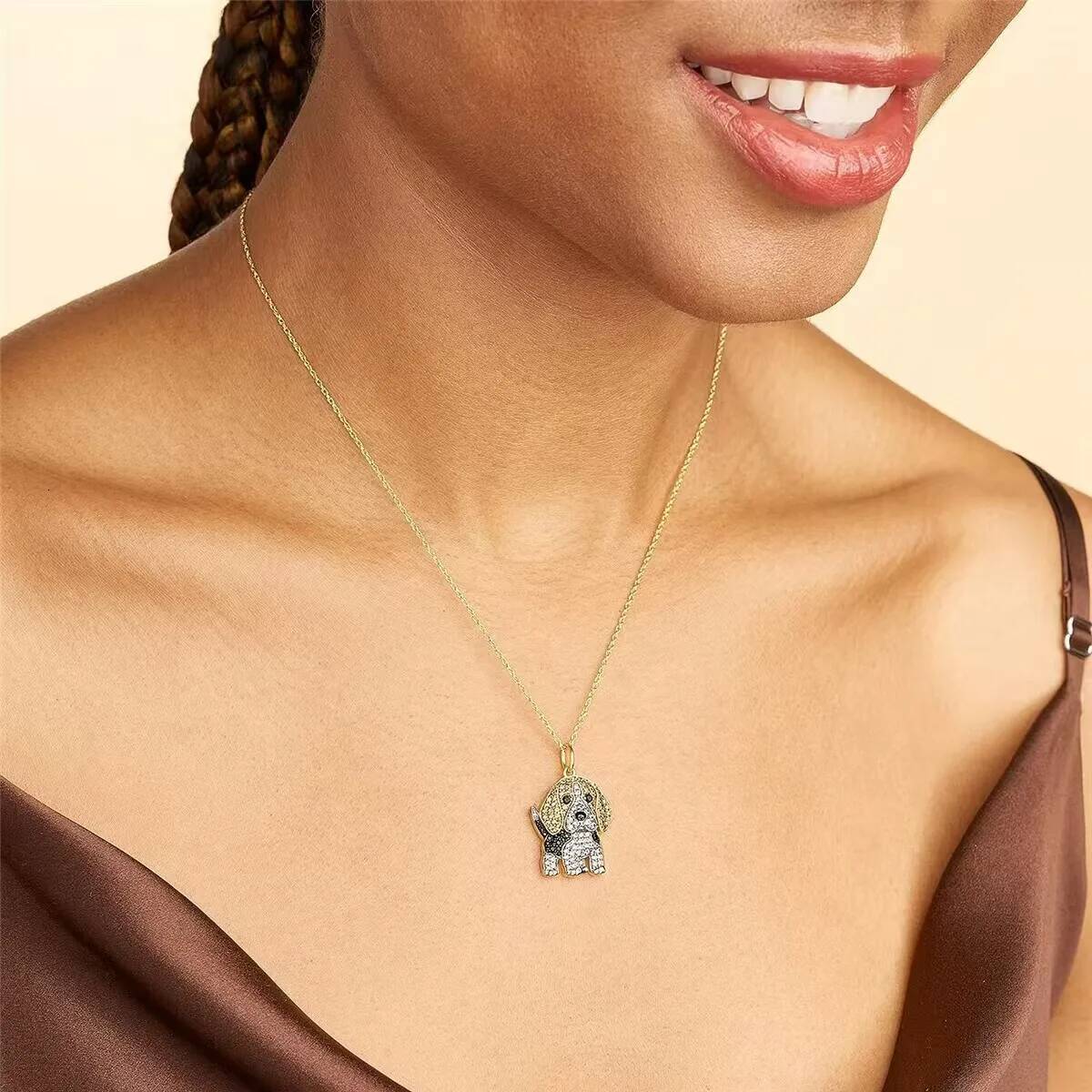 Exquisite Cute Beagle Pendant Necklace Women Elegant Pet Puppy Jewelry Animal Accessories Memorial Gift for Dog Lovers