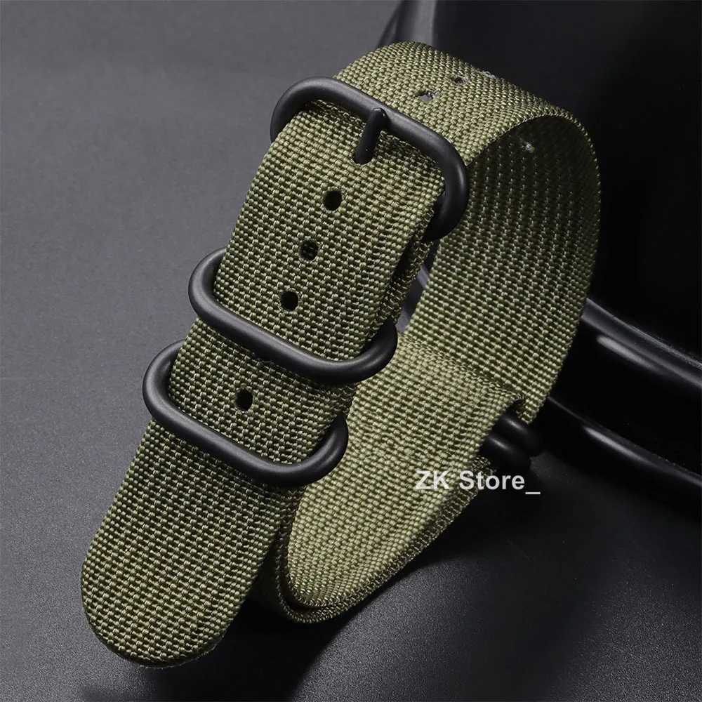 Quality Ribbed Watch Band Black Ring Buckle Nylon Striped Strap for Omega Military Weave Sport Bracelet Belt 18mm 20mm 22mm 24mm W250811
