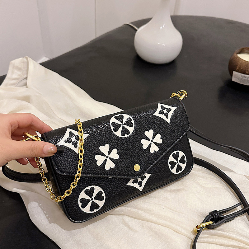 2025 New Style Handbag - Women's Bag - Fashionable and Versatile Chain Strap Shoulder Sling Bag - High-end Patterned Commuter Bag free shipping