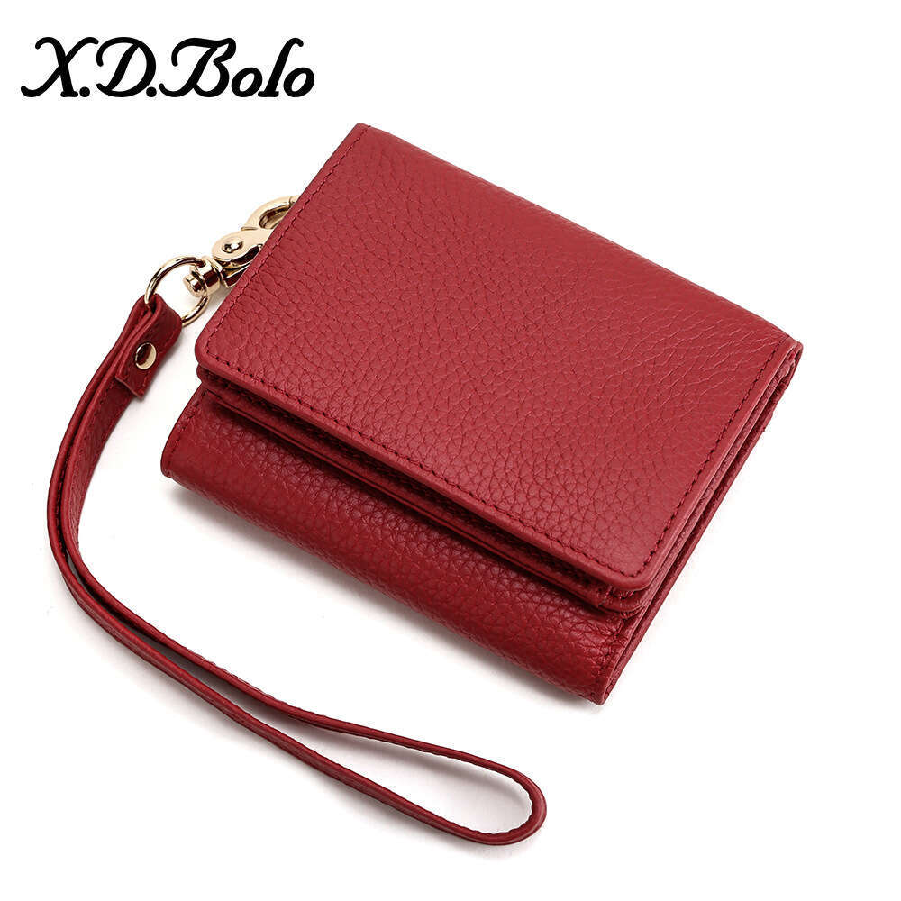 New Women's Short Japanese Style Multi-Functional Top Layer Cowhide Coin Purse Keychain Wallet designer wallet B5 B5