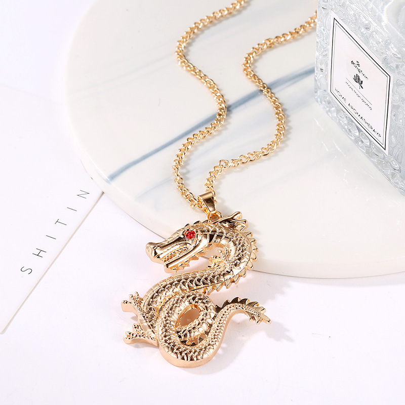 Hot Selling Fashion Creative Chinese Style Jewelry Ethnic Zoc Dragon Sparkling Necklace