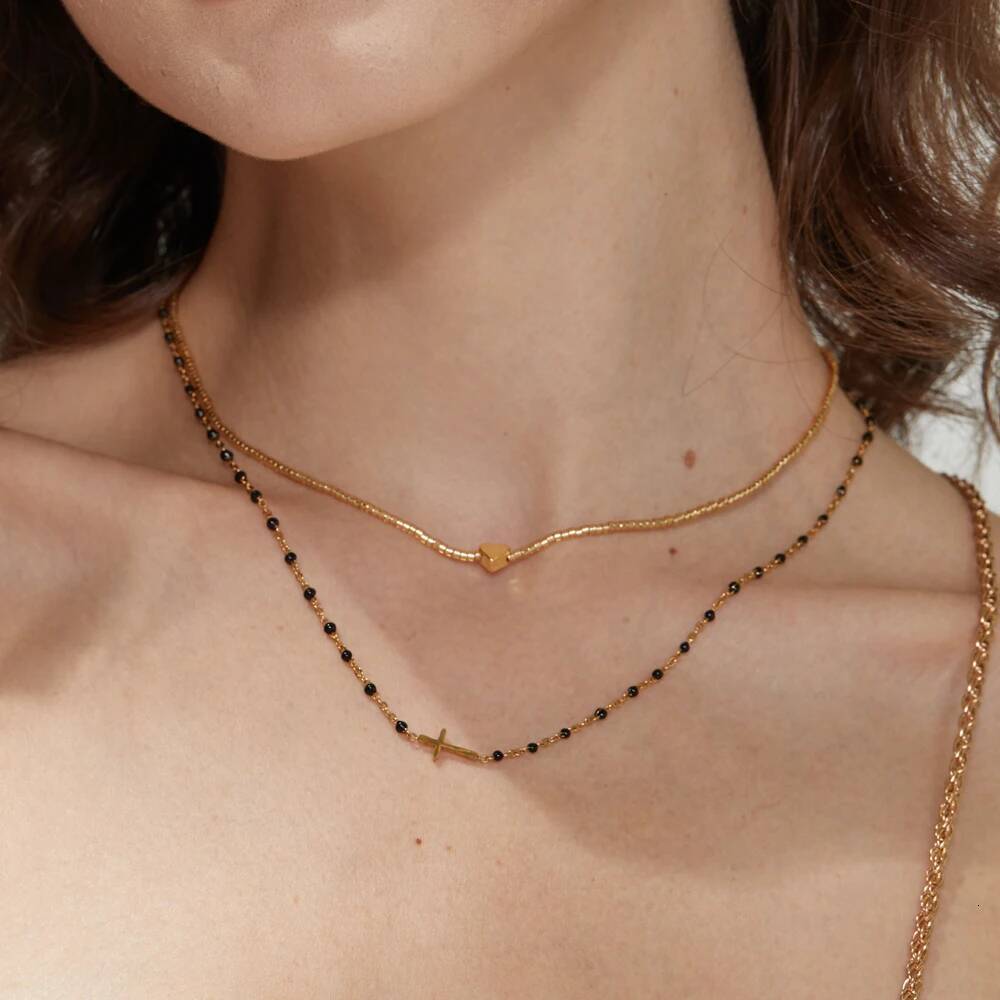 ZMZY New Bohemian Fashion Cute Cross Pendant for Women Stainless Steel Choker Necklace Gold Plated Bijoux Collares Jewelry for Women