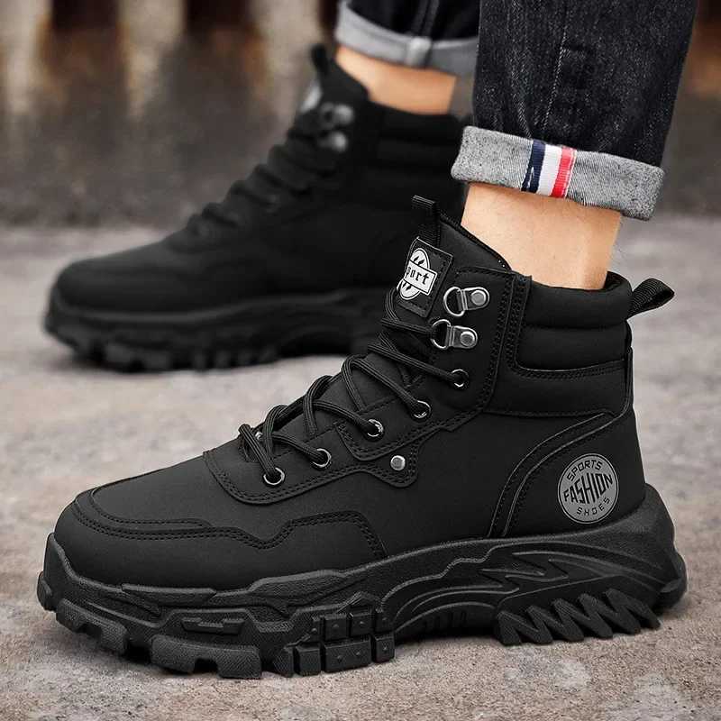 Men Boots Cotton Boot Platform Autumn British High Top Retro Thick Sole Lace Up Comfort Anti Slip Sport Mountaineering Boot W250811