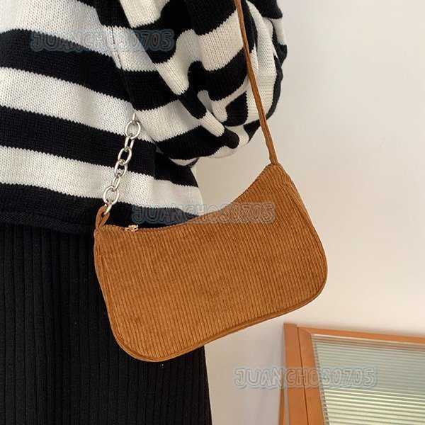 2024 Autumn/winter New Handheld Small Square Bag Plush One Shoulder Fashion Corduroy Underarm Stick Bag Handbag H250809