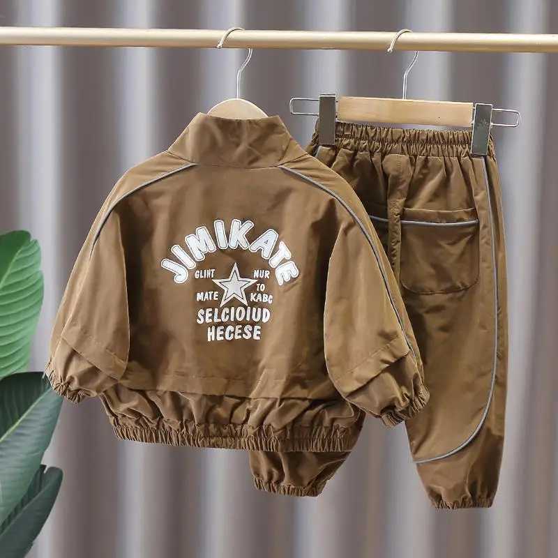 Boys Clothing Suit Spring and Autumn Childrens Sportswear Two-piece Set Fashion New Zipper Jacket+Pants Suit for Boys 2-10 Years Z250811