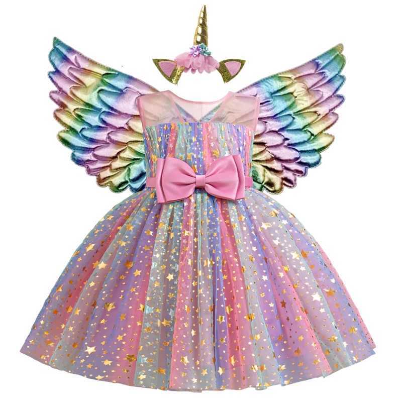 unicorn dress for girls flower birthday princess ball gown elegant childrens wedding party Christmas costume for girls clothing W250811