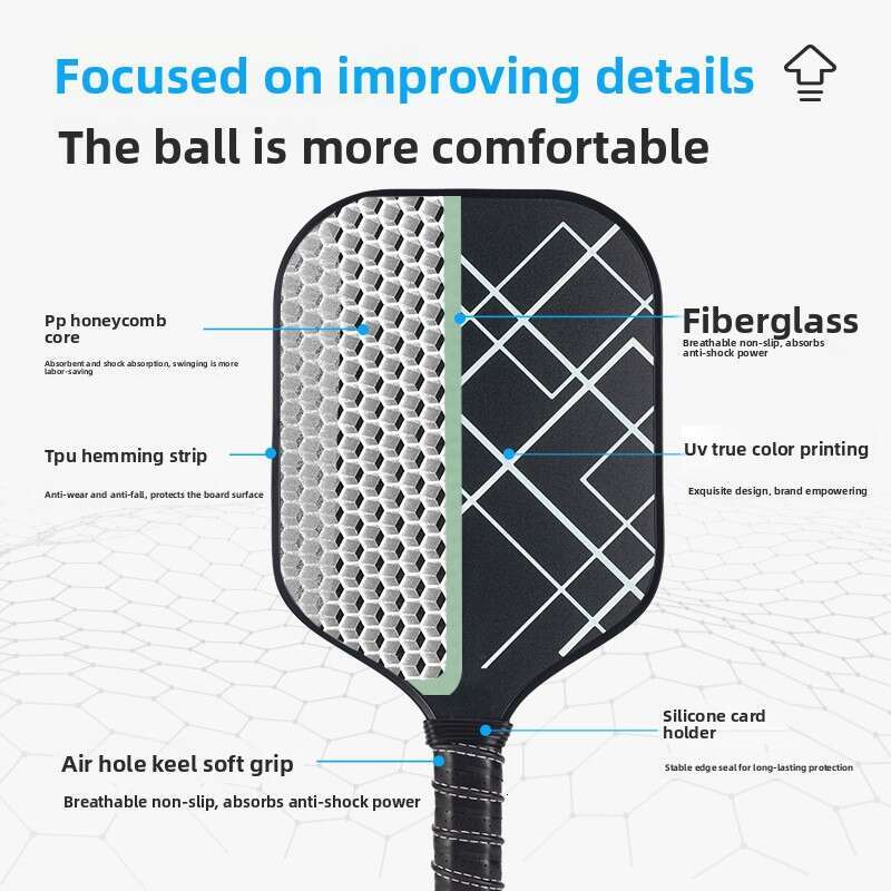Glass Fiber PP Honeycomb Core Beginner Training Entertainment Competition Pickleball Racket Set