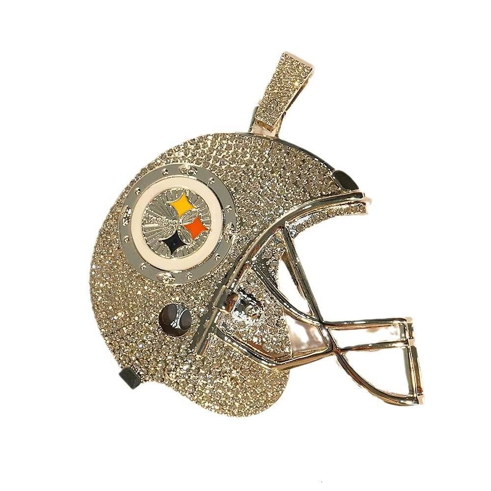 Mens Stylish Exaggerated Large Pendant Necklace Hot Selling Olive Ball Helmet Alloy Dominant Cuban Chain