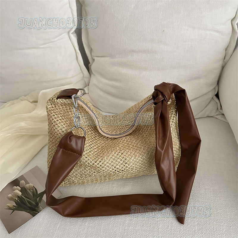 2024 Summer New Niche Underarm Bag Simple Straw Bag Large Capacity Crossbody Shoulder Bag H250809