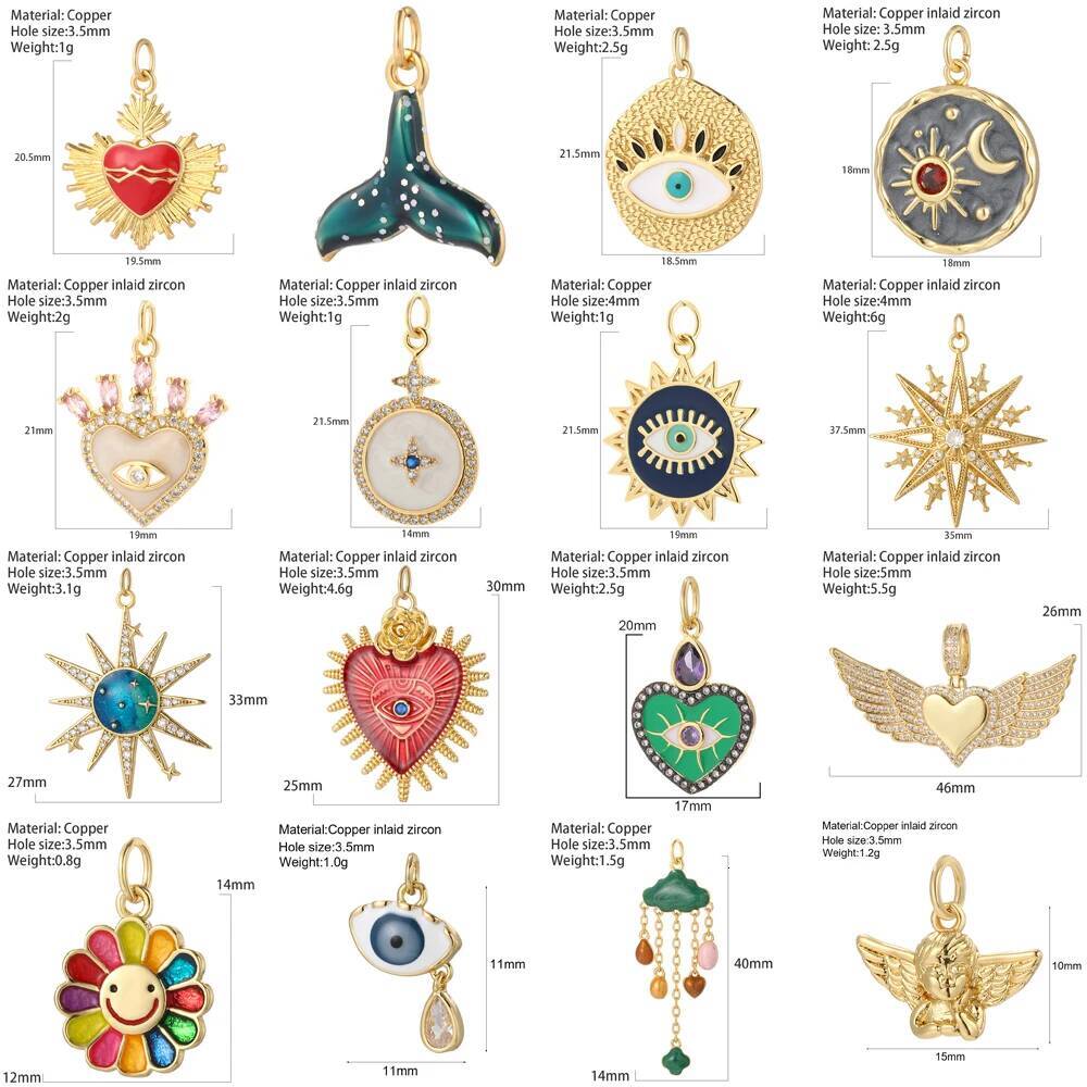 Evil Blue Eye Heart Necklace for Women Cute Gold Star Collars Diy Pendant Stainless Steel Chain High Quality