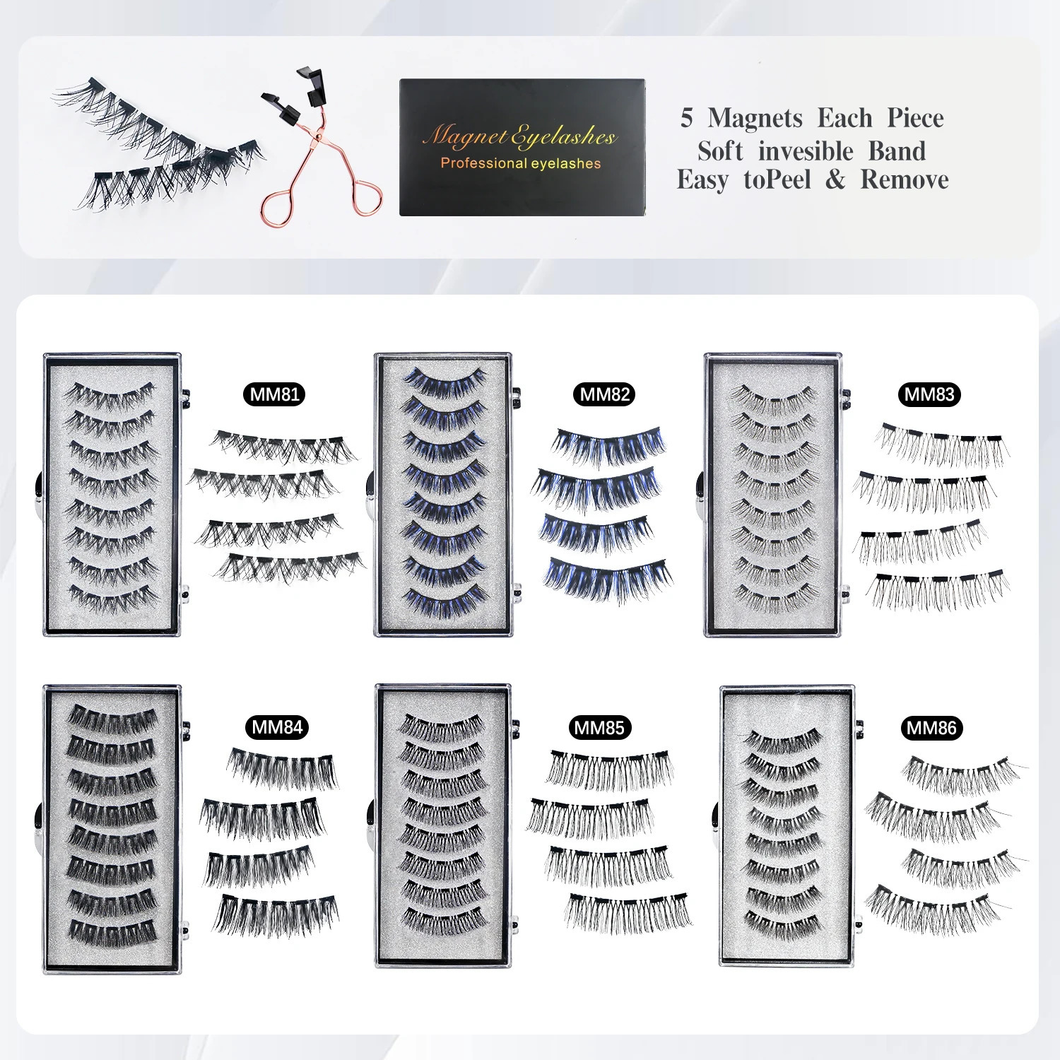 8Pcs Magnetic Eyelashes No Glue Needed Magnetic False Eyelashes with Applicator Reusable Thick Natural Effect 5 magnets Lashes 250805