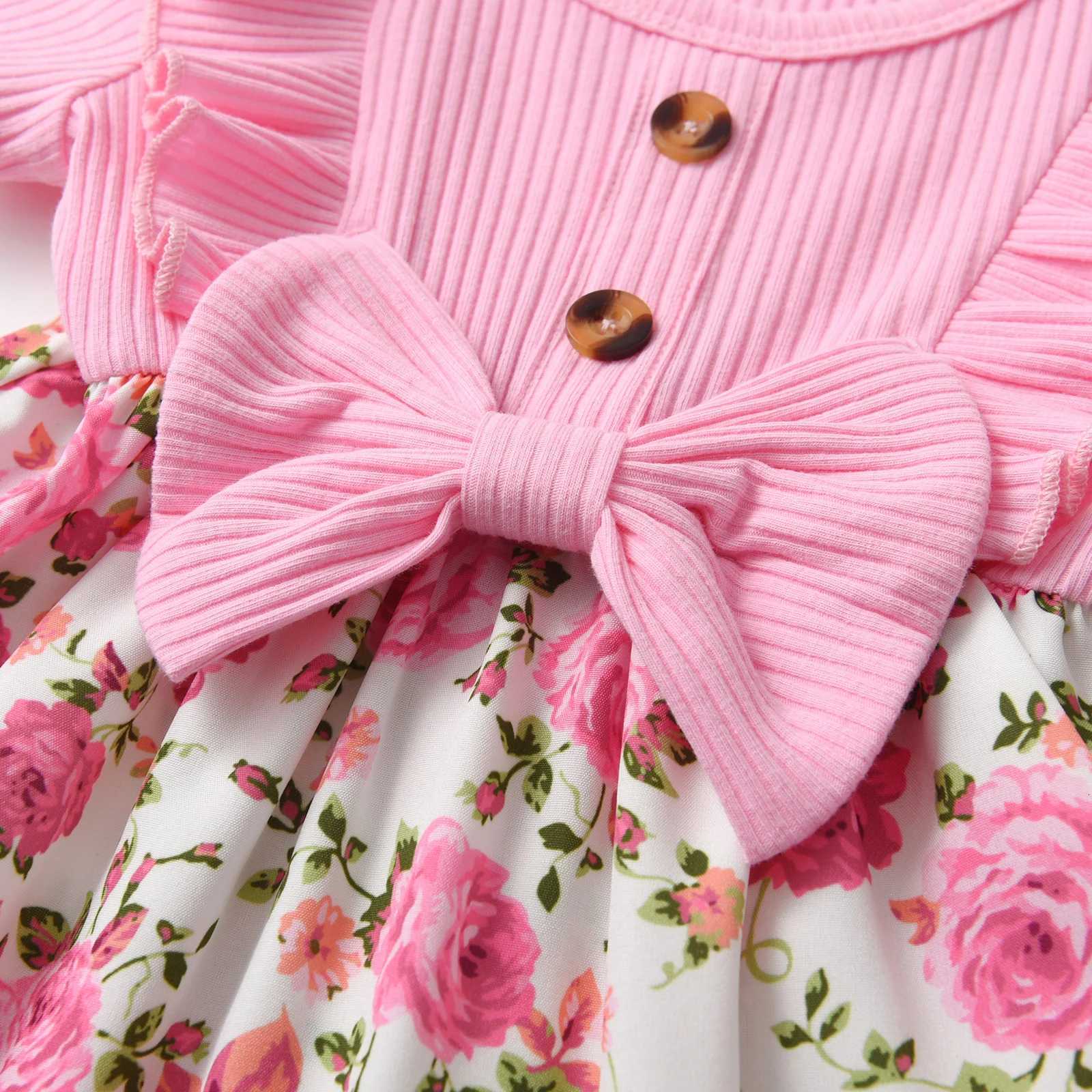 0-24 Months Toddler Dress New Resort Style Butterfly Sleeve Cute Floral Princess Formal Dresses with Hairband Clothes W250811